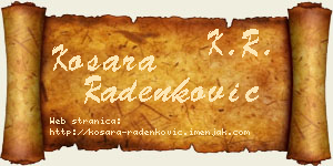 Kosara Radenković vizit kartica